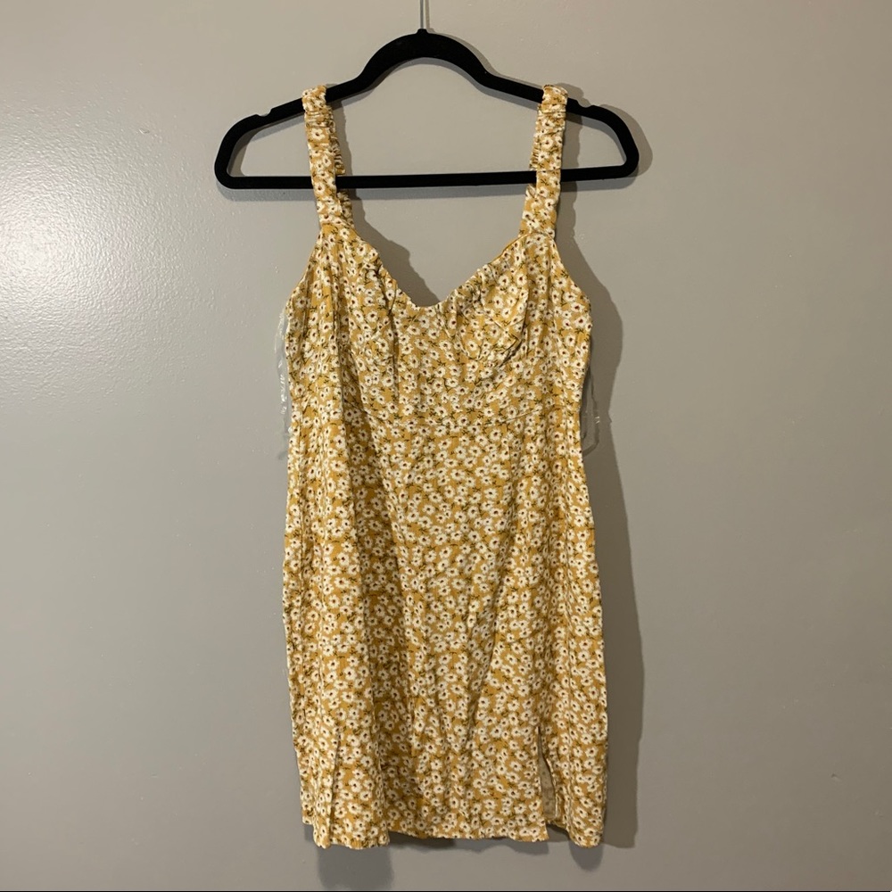 Yellow Floral Mini Dress